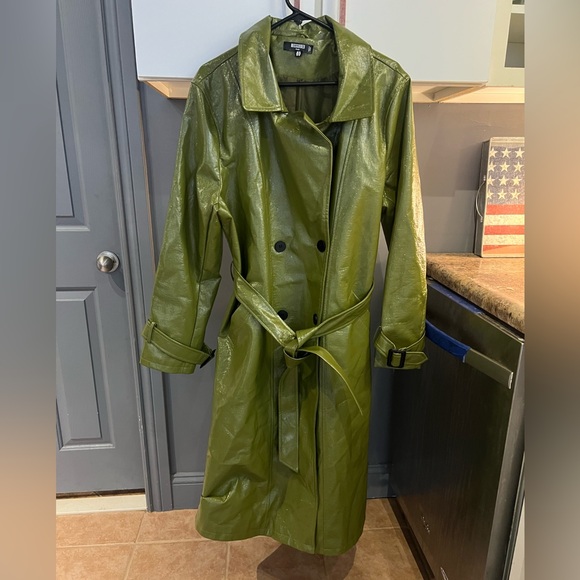 Missguided + Jackets & Blazers - Missguided + Olive Double-Breasted Trench Coat